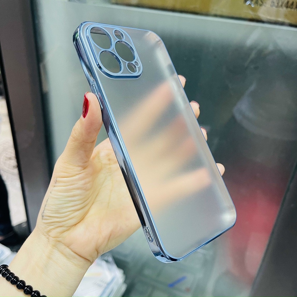 Ốp LikGus nhám dẻo bảo vệ camera iPhone 13, 13 Pro, 13 Pro Max Viền màu xanh chuẩn màu máy siêu đẹp