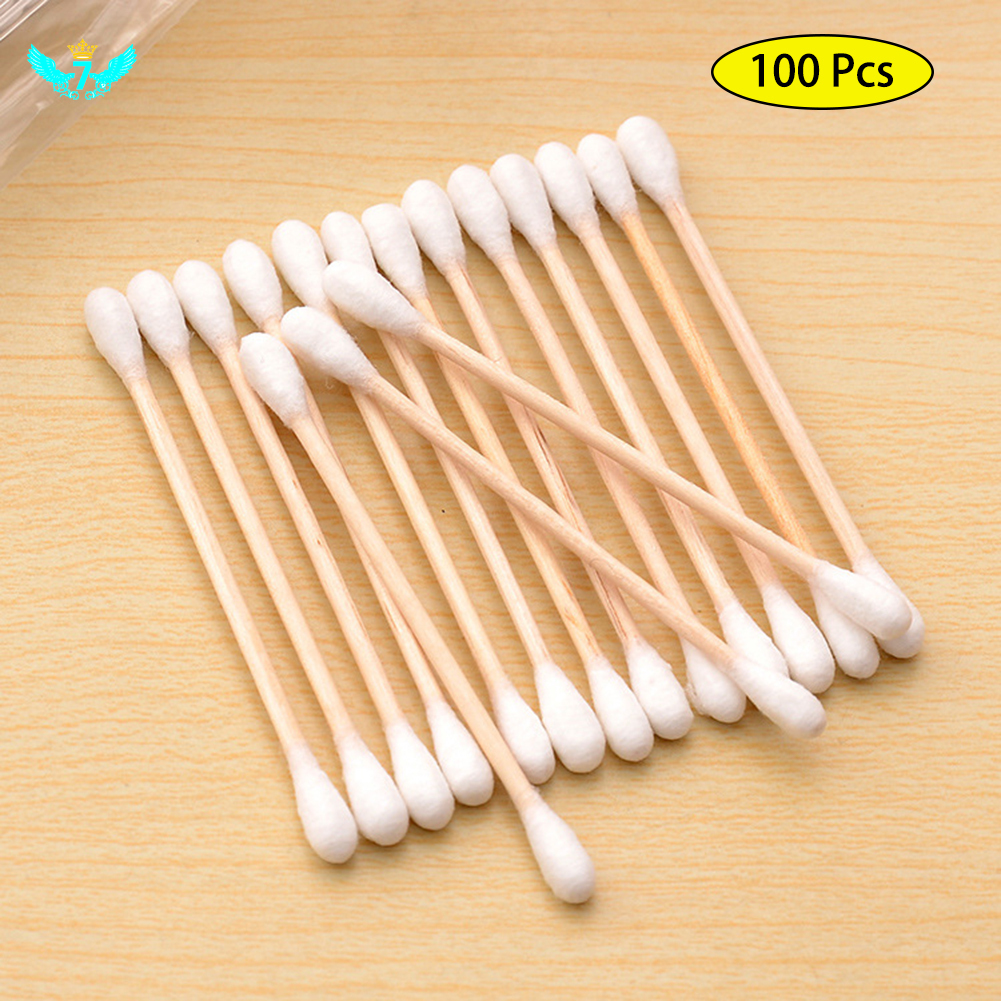 Gói 100 tăm bông hai đầu chất liệu cotton tiện dụng