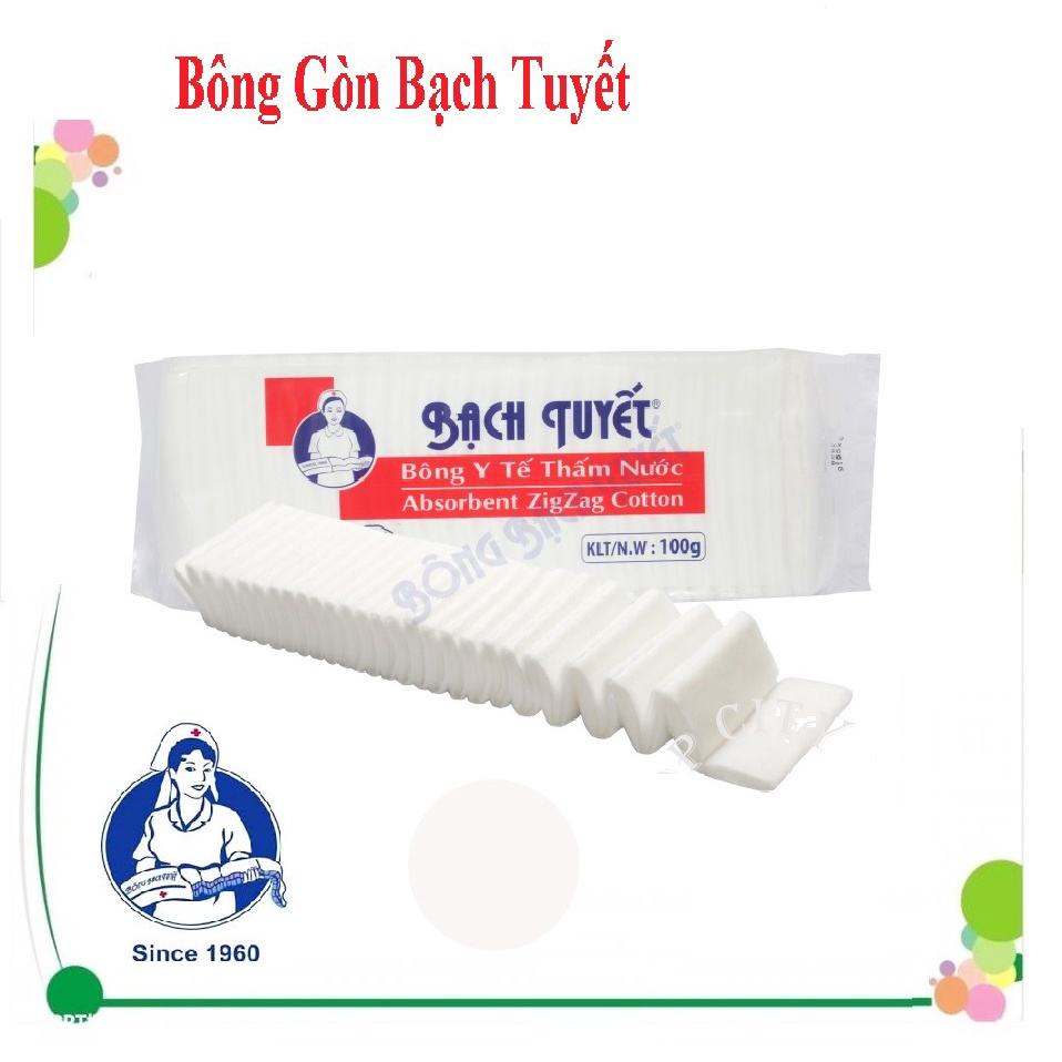 Bông gòn Bạch Tuyết cắt miếng (size 7x7 cm) dùng trong spa và thẩm mỹ viện