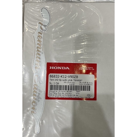 Tem premium edition honda tem ốp sườn honda giá 1 tem