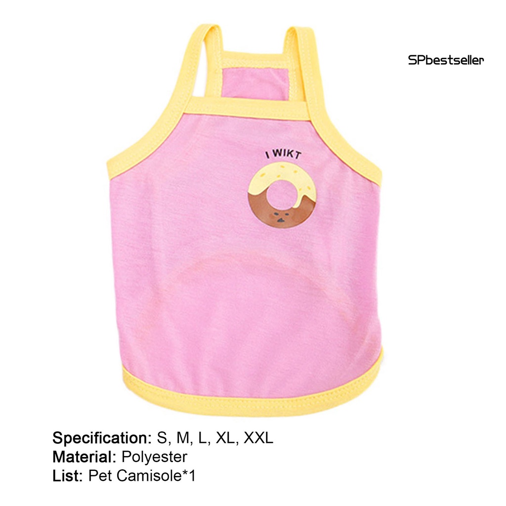 Áo sát nách thoáng khí in hình bánh donut dễ thương thời trang mùa hè cho cún cưng