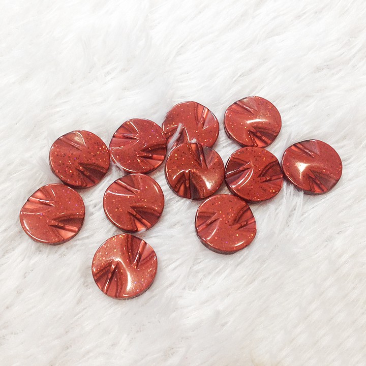 Cúc áo kiểu nhiều màu nút com lê trang trí hoa văn 3d kim tuyến size 1.8cm