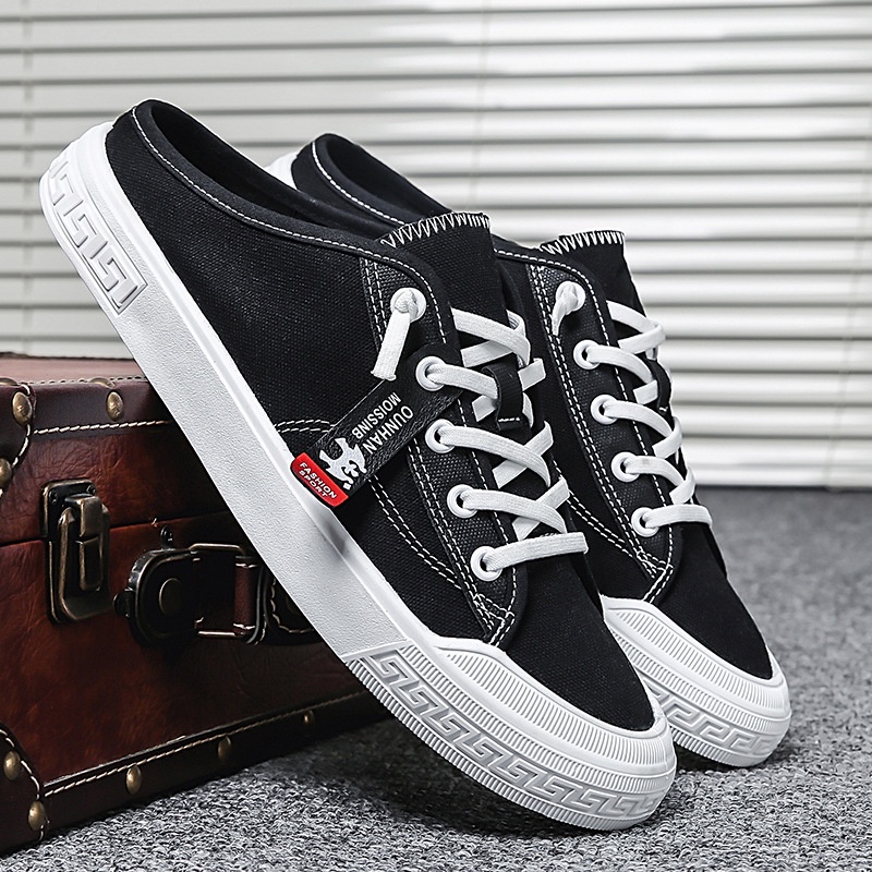 Giày lười vải canvas thoáng khí thời trang mùa hè 2021 dành cho nam