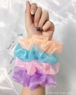 Dây buộc tóc scrunchies voan