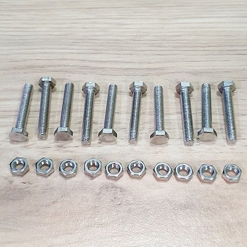 Set Bộ Gồm 10 Vít Đầu Bằng Lục Giác Ngoài Và Bù Lon Inox 304 Size M5 (5x30mm)