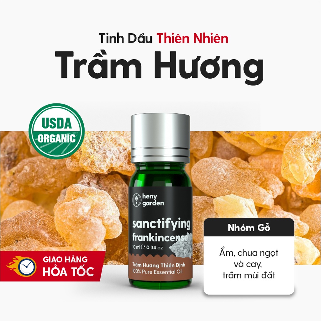 Tinh Dầu Trầm Hương (Gỗ Trầm) Thiên Nhiên Nguyên Chất Đậm Đặc Xông Thơm Phòng, Làm Nến Thơm HENY GARDEN