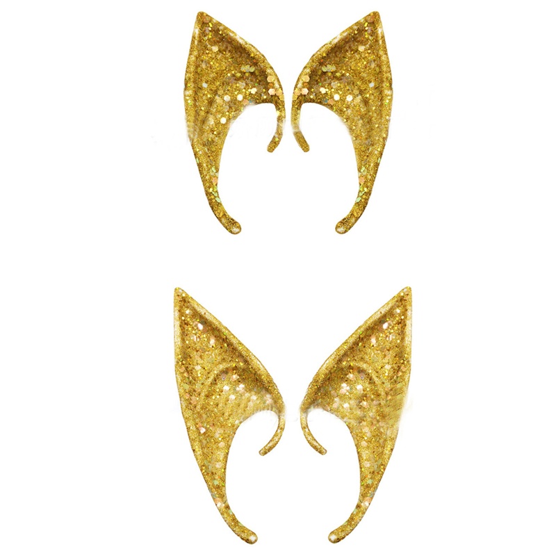 Set 2 Cặp Tai Yêu Tinh Giả Bằng Latex Mềm Vui Nhộn Trang Trí Halloween