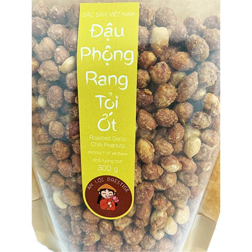 Đậu phộng rang tỏi ớt thương hiệu An Lợi túi 300g (món ăn vặt ngon)