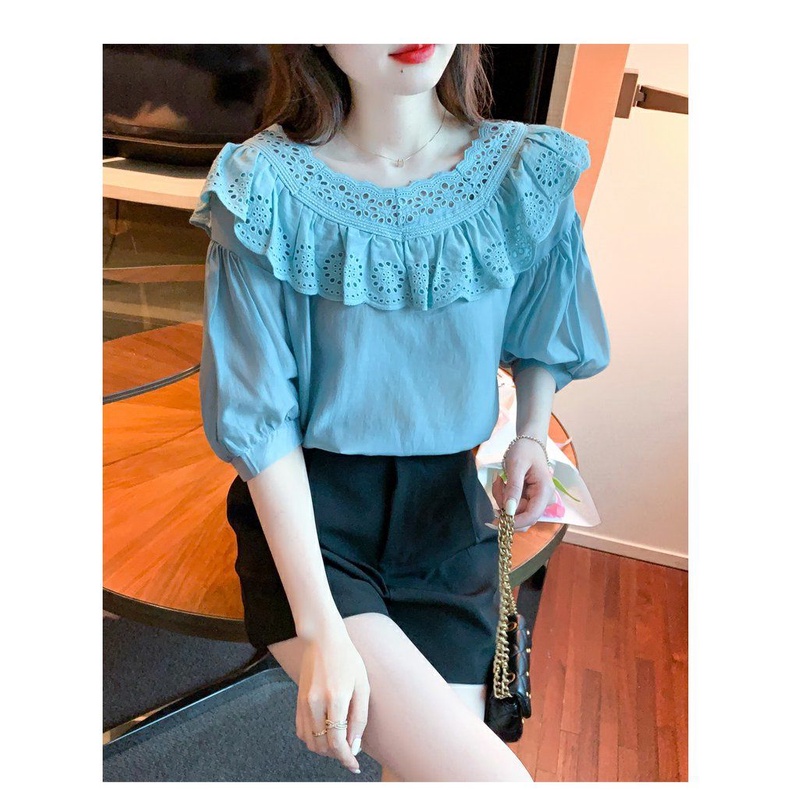 Áo Trễ Vai Tay Ngắn Chất Liệu chiffon Thời Trang Mùa Hè Cho Nữ