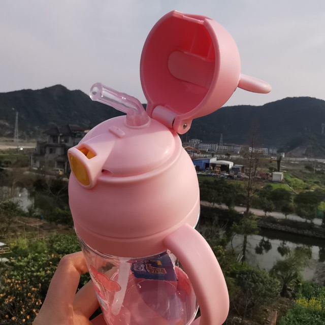 Ninikids [SỈ LẺ] Bình nước cho bé, bình uống nước có tay cầm 400ml