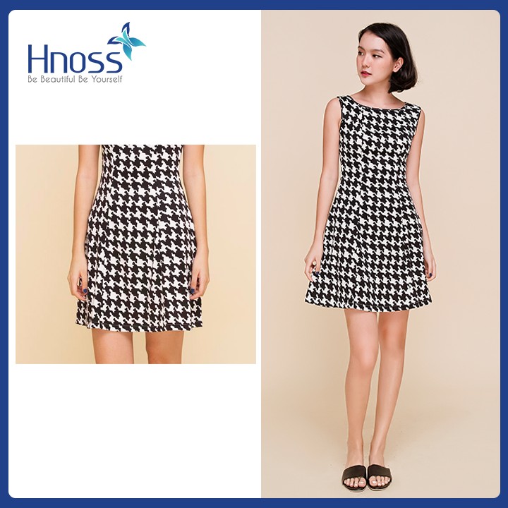 Đầm xòe trắng đen Hnoss fashion (used)