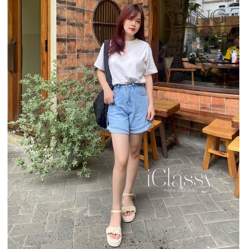 Sandal Nữ Ulzzang Vintage, Dép Quai Hậu Bản Ngang Nhún Đế Cao Su Chống Trơn PU Độn 5cm Quai Gài Hàn Quốc - Iclassy_shoes