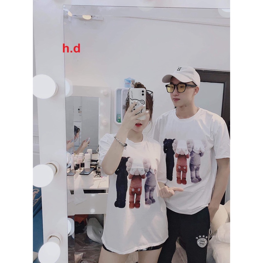 Áo phông tay lỡ 3 người hình tai voi dáng rộng chất cotton tại cherrystore190