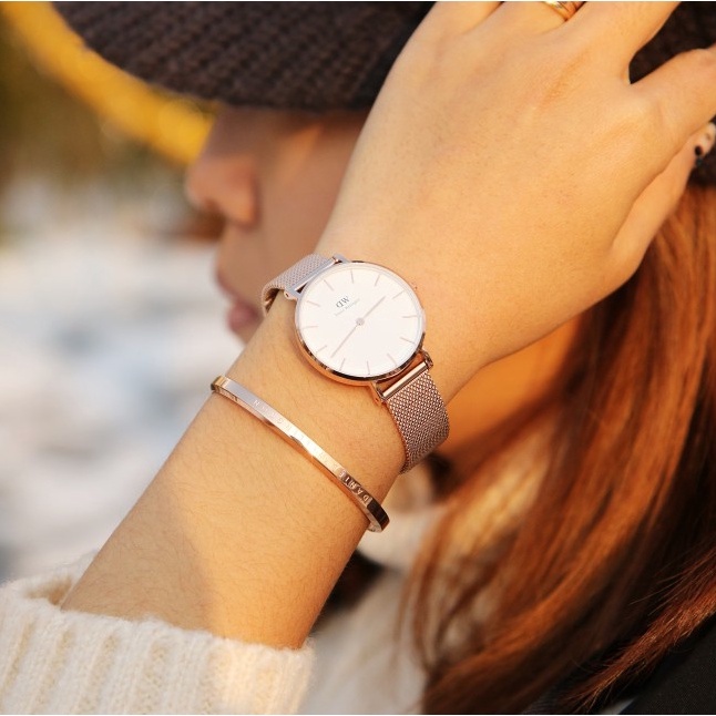 Đồng hồ nữ daniel wellington classic petite dây kim loại dw chính hãng fullbox check code