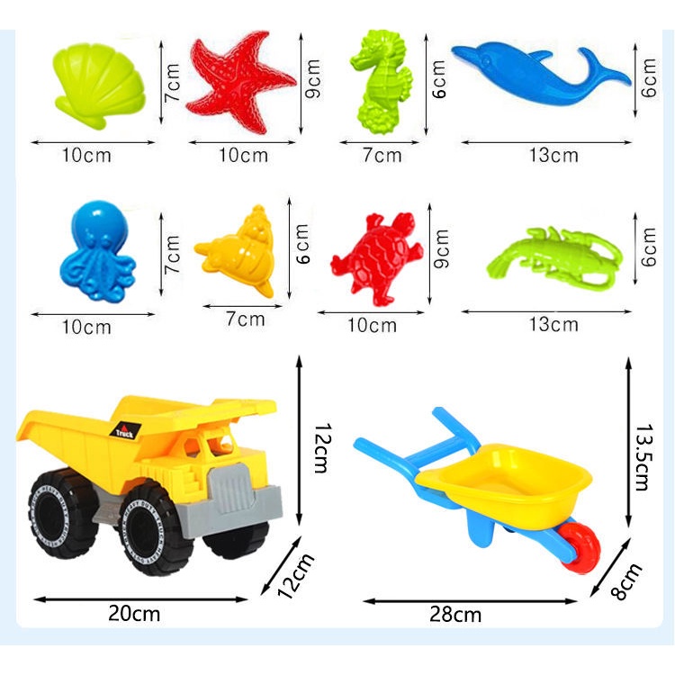 Set đồ chơi xúc cát đi biển vui nhộn dễ thương cho bé