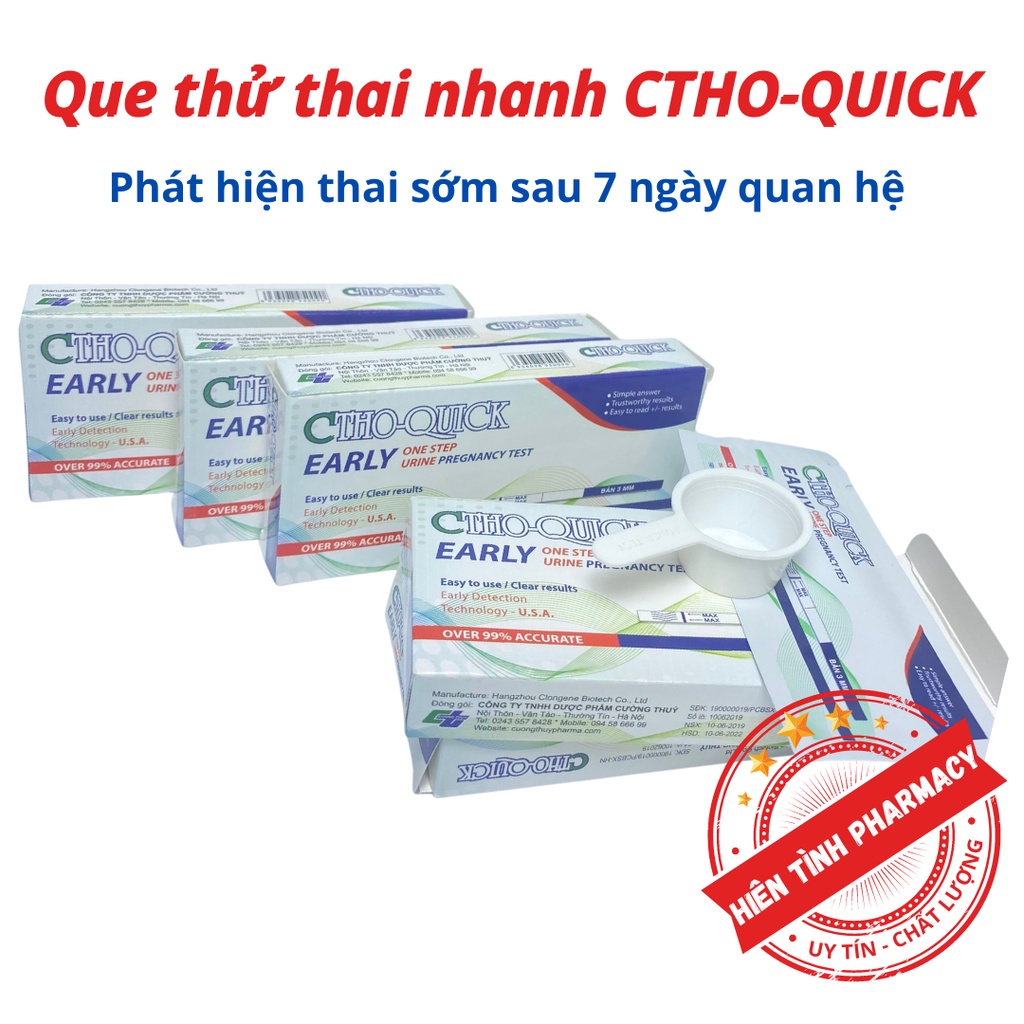 Que thử thai CTHO QUICK - Phát hiện sau 7 ngày quan hệ - Chính xác - Giao hàng luôn che tên, kín đáo