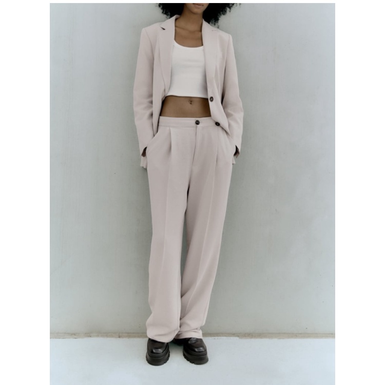 Bộ Áo Khoác Blazer Dáng Dài Xẻ Tà + Quần Tây Ống Đứng Thời Trang Zara 2022 Thanh Lịch2010808 4661513