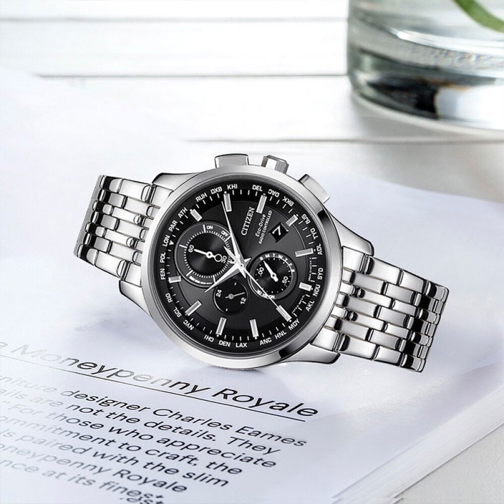 Đồng Hồ Nam Citizen Đa Chức Năng Dây Thép Không Gỉ AT8110-61E - Mặt Đen (Sapphire)