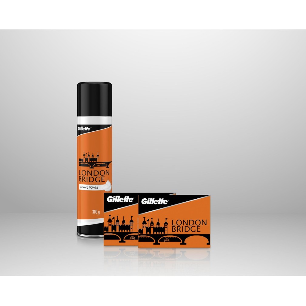 Bọt cạo râu Gillette London Bridge (Cam) dành cho Barbershop 300g