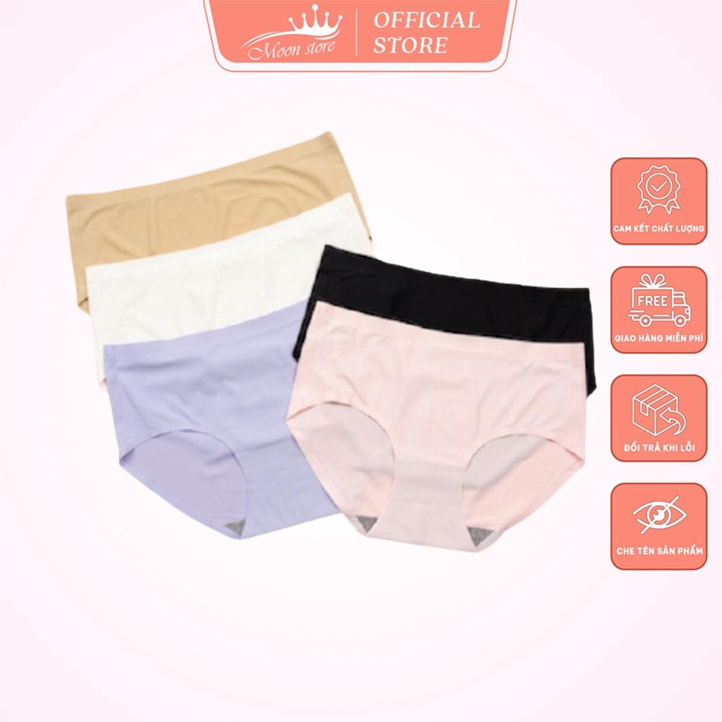 Hộp set 5 Quần lót nữ su đúc trơn không đường may kháng khuẩn cao cấp xuất Nhật siêu mát