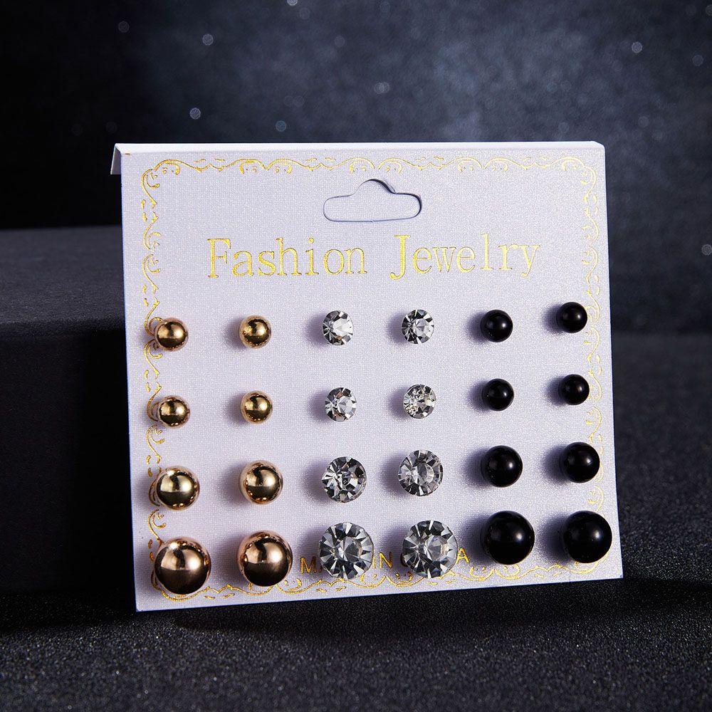 BACK2LIFE Bông Tai Hình Vuông / Lá / Trái Tim / Bông Hoa Xinh Xắn Thời Trang Cho Nữ