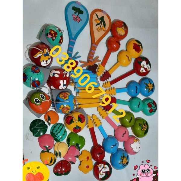 Compo 5 cặp cà kheo, 2 cây đàn gáo dừa và 5 cặp phách dừa