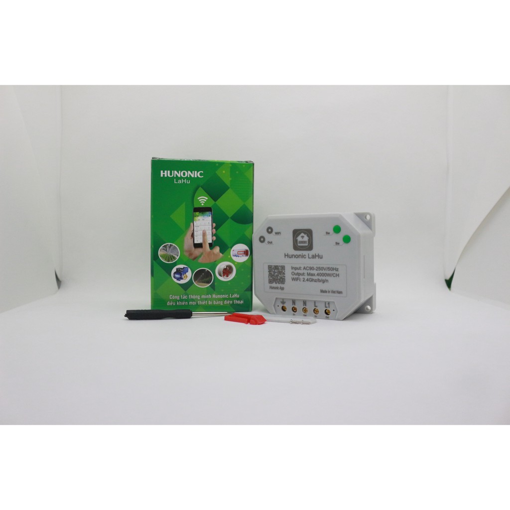 Công tắc Hunonic Lahu Wifi 1 kênh công suất lớn 4000W - Hàng Chính hãng BH 12 tháng