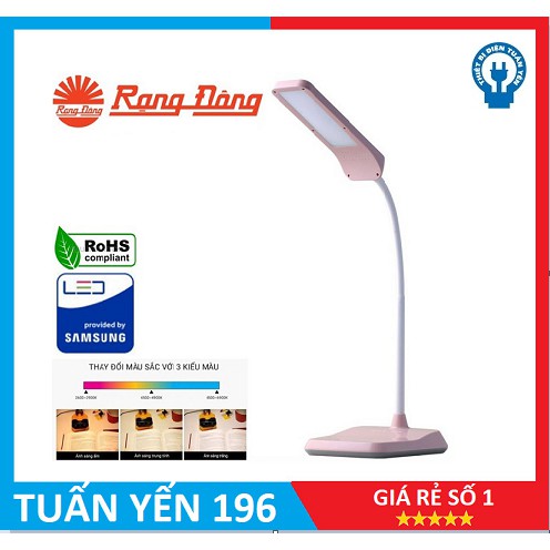 Đèn Bàn Cảm Ứng, Đèn học chống cận 6W LED Rạng Đông RL-36.LED 4 Nhiệt Độ màu, 3 Mức Ánh Sáng