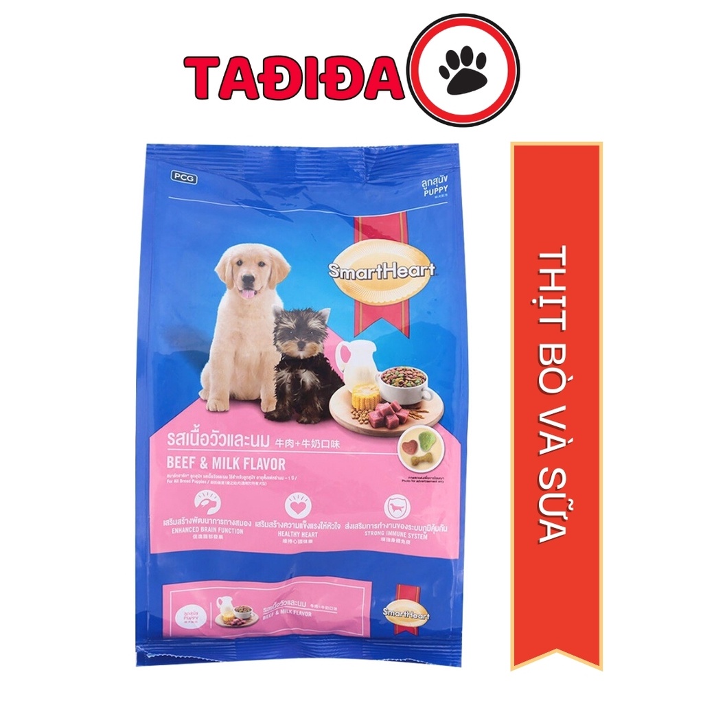 Thức ăn cho Chó Con Smartheart Puppy Vị Thịt Bò &amp; Sữa 400g - Tadida Pet
