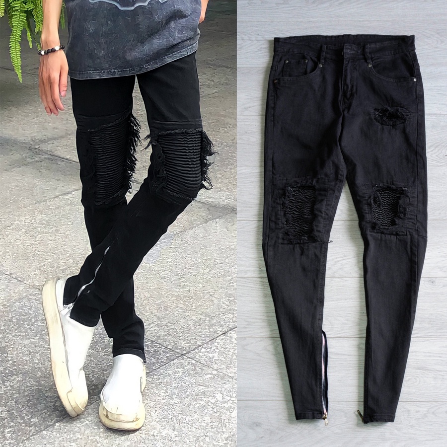 Quần jean  biker đen QJ39