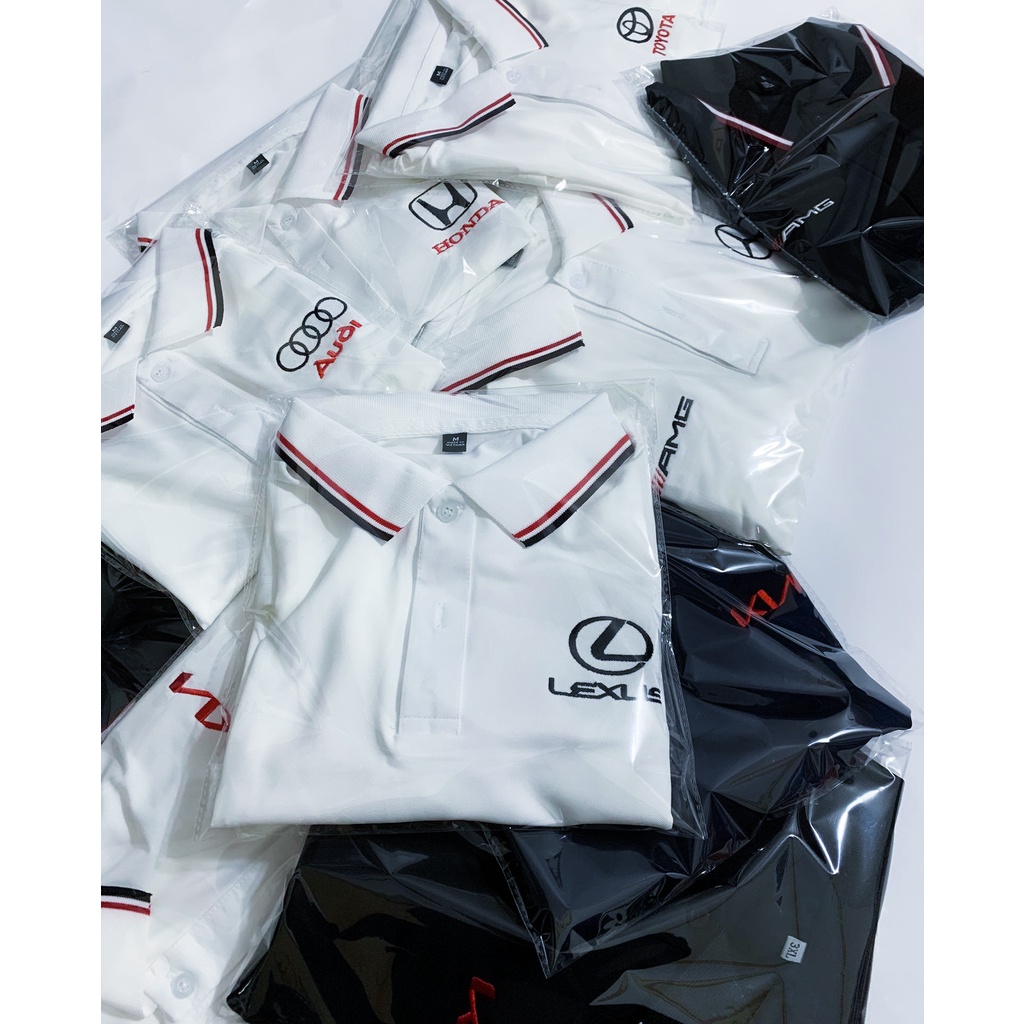 | LOGO THÊU | Áo thun Polo Mercedes Cao Cấp - Polo Merc có cổ Logo Thêu Hãng Xe Ô tô nhiều màu Sang Trọng