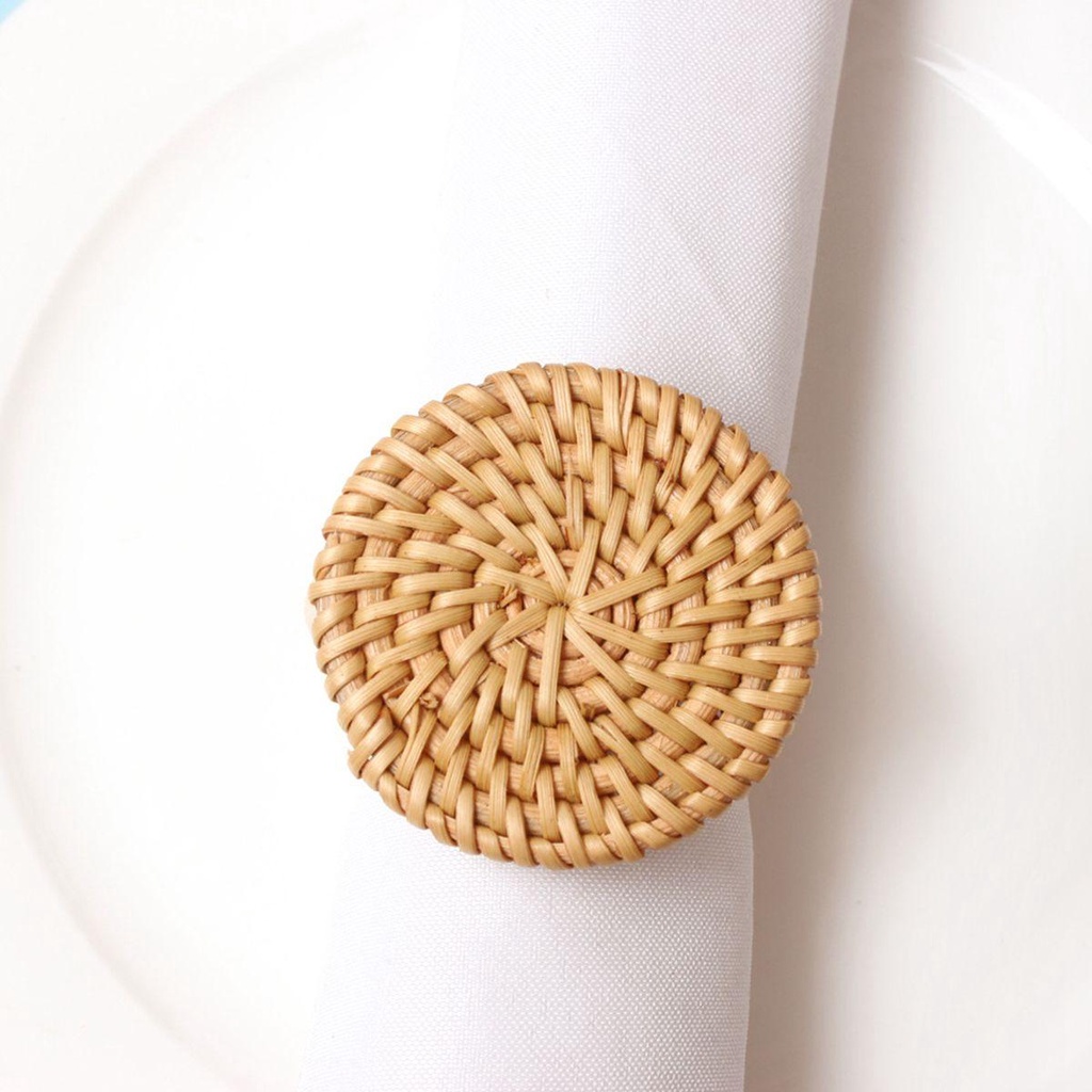 IVORY Vòng Giữ Khăn Ăn Bằng Vải Dệt Mộc Mạc Cho Nhà Bếp / Tiệc Cưới