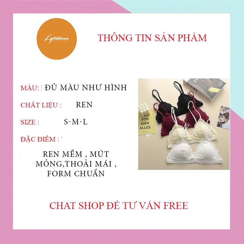 Áo Lót Ren Rosie 2 Dây Mềm Min, Mút Mỏng Nhẹ Nhàng Cực Yêu AM11