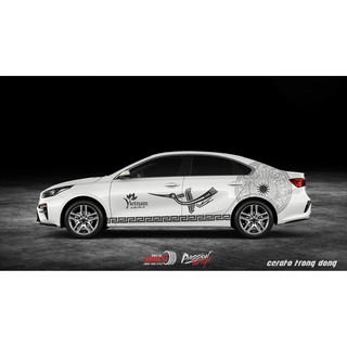 Tem Dán Xe Cerato Trắng Trống Đồng