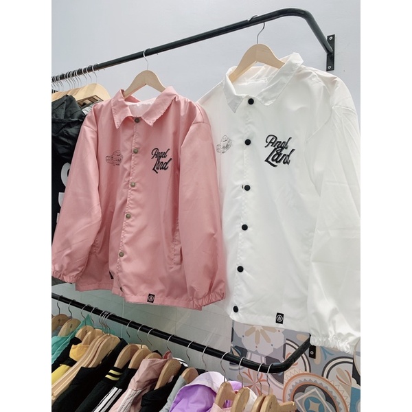 Áo Khoác Dù cổ bẻ Angel land chất dù 2 lớp Unisex Couple Nam Nữ