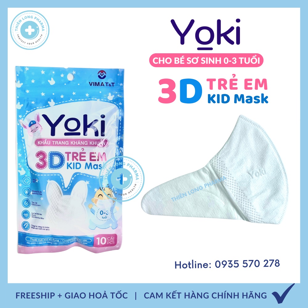 Khẩu Trang Em Bé 3D Yoki Sơ Sinh Dành Cho Bé Từ 0 đến 3 tuổi