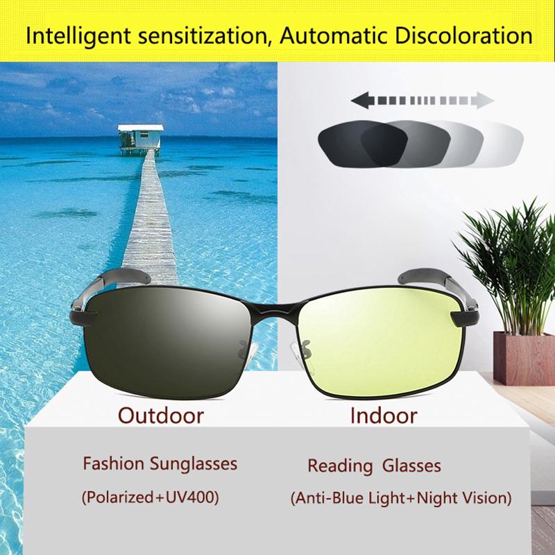 Transition Photochromic Gaming Glasses Polarized SunGlasses Filter Computer Blocking Anti Blue Light Eyestrain Women Men
