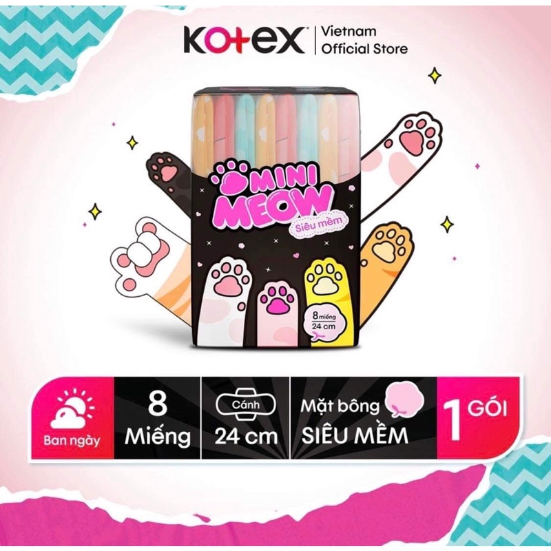 Băng vệ sinh Kotex Minimeow Siêu Mềm 8miếng/gói