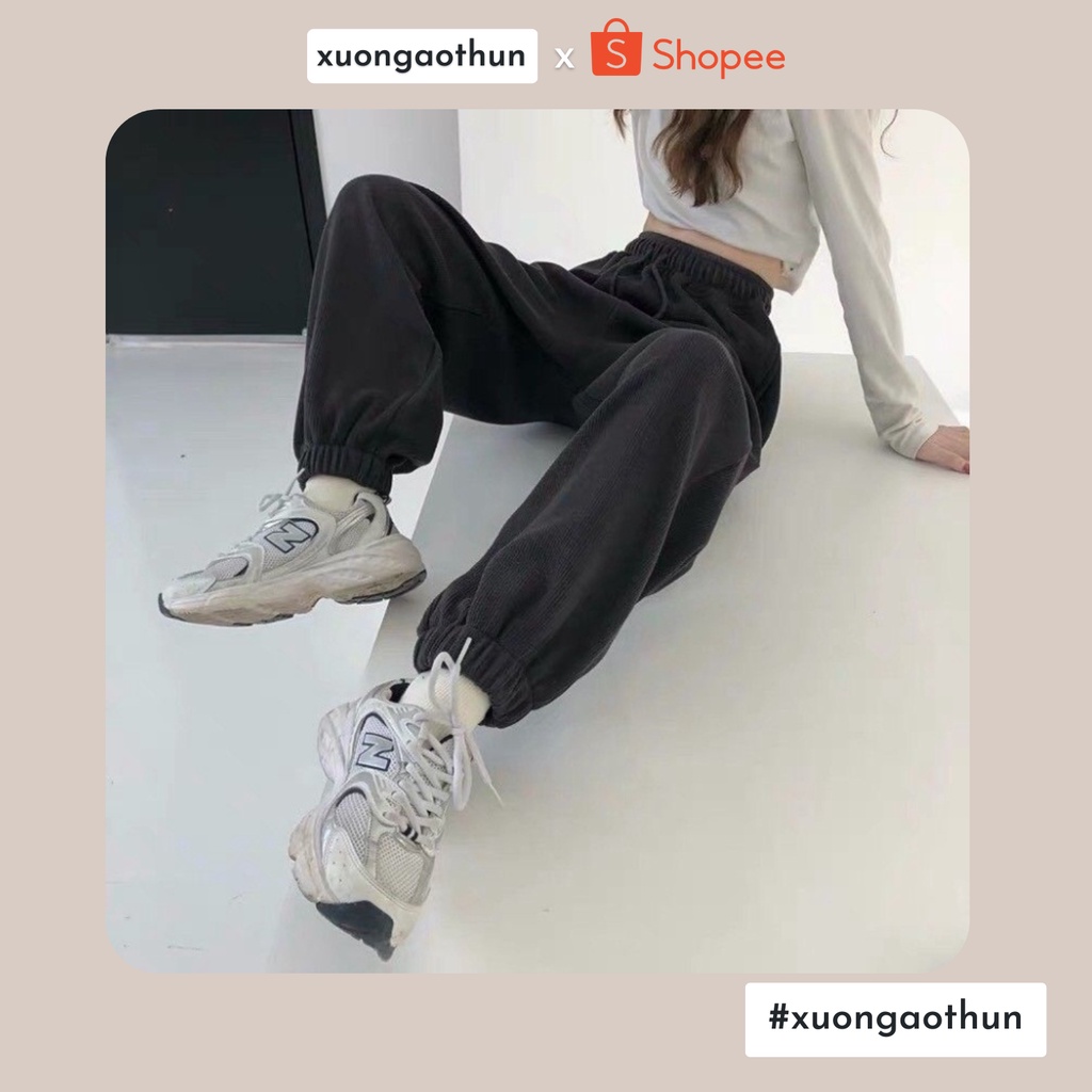 Quần Jogger Trơn Quần Ống Rộng Bomber Vải Nỉ 2 Màu Đen Xám Form Unisex Xưởng Áo Thun Croptop