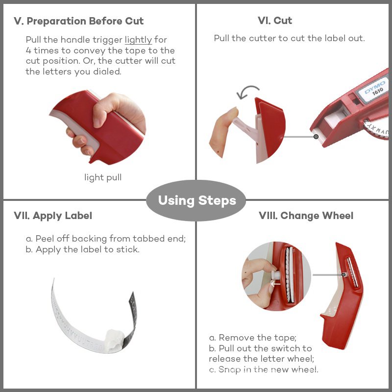 Cuộn Băng Dập Nổi 3D Cidy 1610 Thay Thế Cho Máy In 6 / 9mm Dymo Sắp Xpress 1610