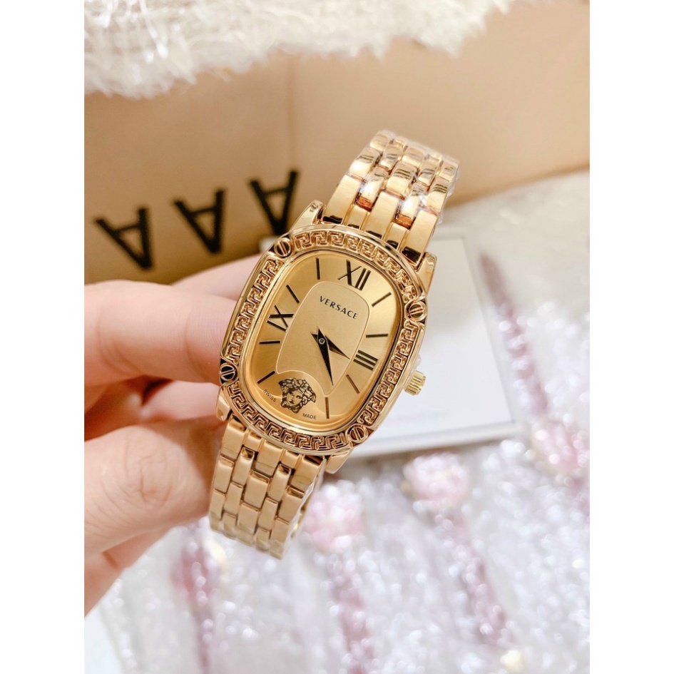Đồng hồ nữ versace cao cấp, mặt ovan size 32mm đính hạt tinh tế, CHỐNG NƯỚC - Bảo hành 12 tháng