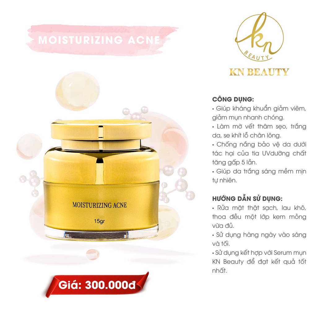 Kem Dưỡng Trắng Ngừa Mụn KN Beauty Acne Cream 15 gram tặng quà mini