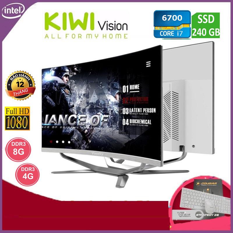 Bộ máy tính All in One - Màn hình cong 24&quot; Core™ i7-6700 (3.4-4.0Hhz, 8M, x4, HTx8) ,Ram 4GB DDR4 2400Mhz Tặng Webcam