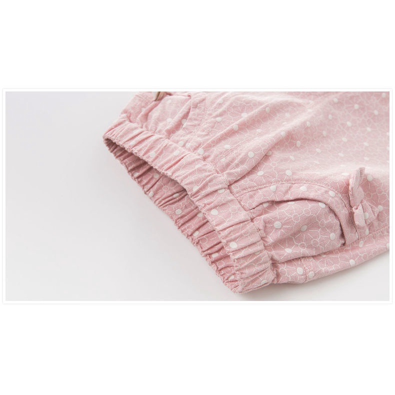Quần Cotton Màu Hồng Phối Nơ Xinh Xắn Cho Bé Gái