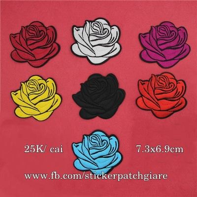 sticker/ patch ủi hoa hồng (còn vàng, tím, xám)