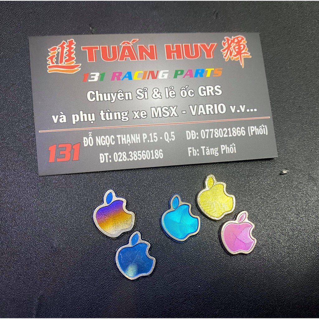 Tem titanium trái táo nhỏ apple mini bằng logo sau iphone