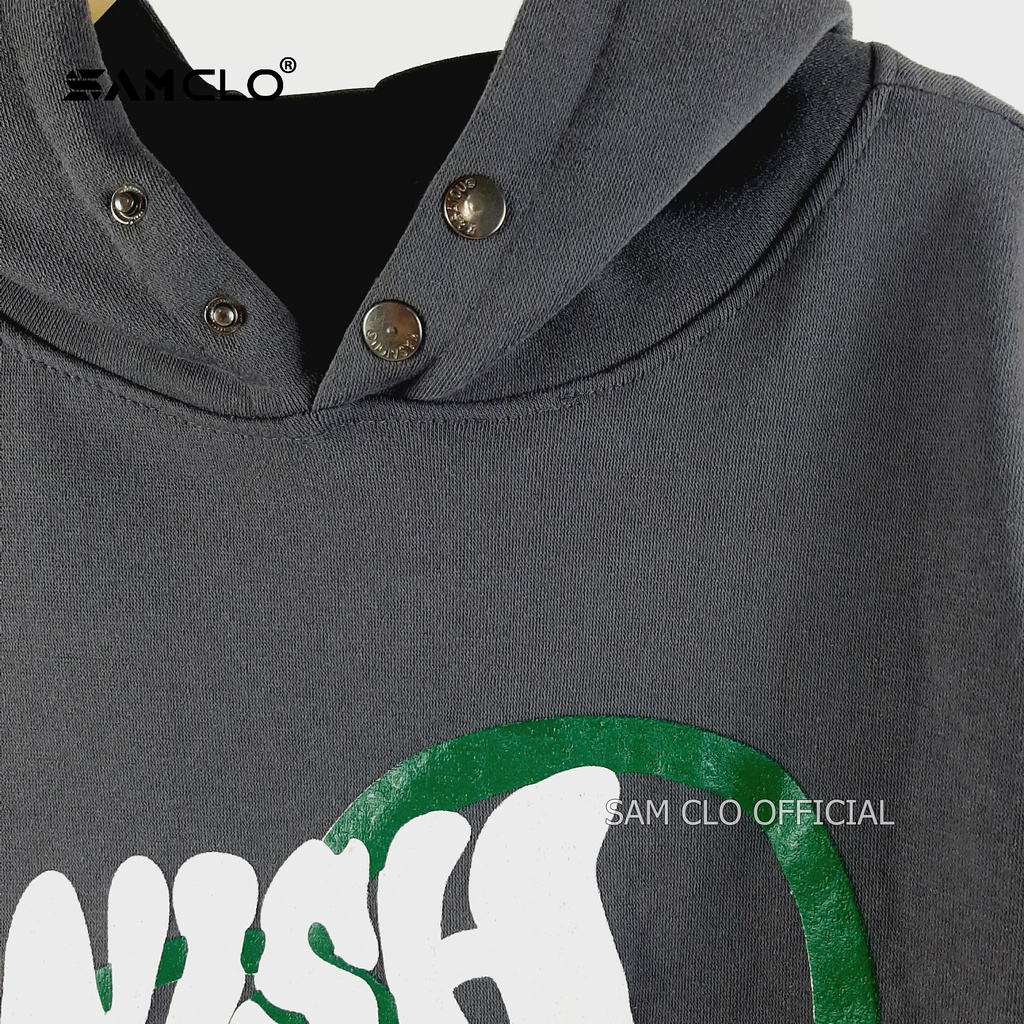 Áo HOODIE nỉ có mũ 2 lớp SAM CLO - Áo khoác chui tay dài thu đông nam nữ freesize form rộng unisex chữ HAPPY NOW PREMIUM