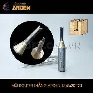 Mũi phay Router CNC thẳng ARDEN hợp kim nguyên khối cốt 12mm