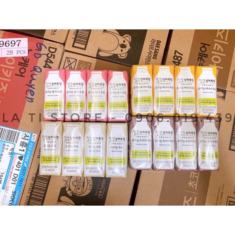 Date 2024 Sữa Tươi SANGHA Organic Hàn Bổ Sung DHA & EPA 125ml hộp