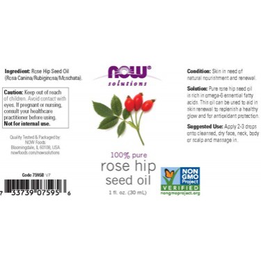 Tinh Dầu Nụ Tầm Xuân NOW Solutions Rose Hip Seed Oil - 30ml